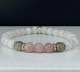 Moonstone, Labradorite & Rose Quartz Natural Stone Bracelet