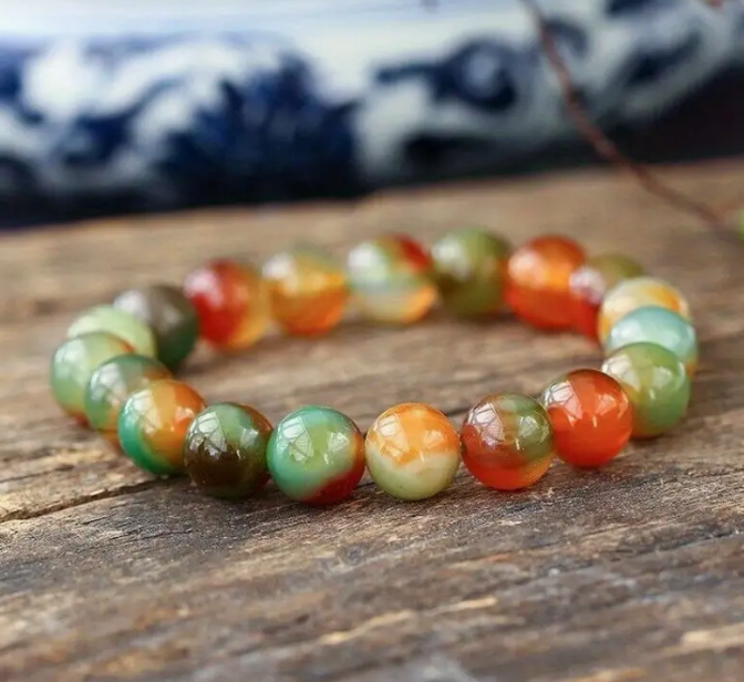 Peacock Agate Natural Stone Bracelet - Main Image