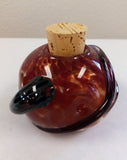 Handcrafted Red & Amber Glass Jar