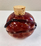 Handcrafted Red & Amber Glass Jar