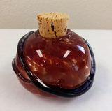 Handcrafted Red & Amber Glass Jar