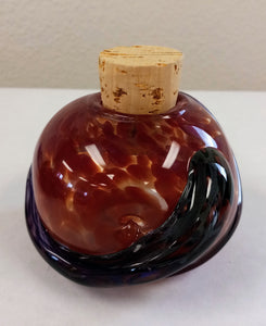 Handcrafted Red & Amber Glass Jar